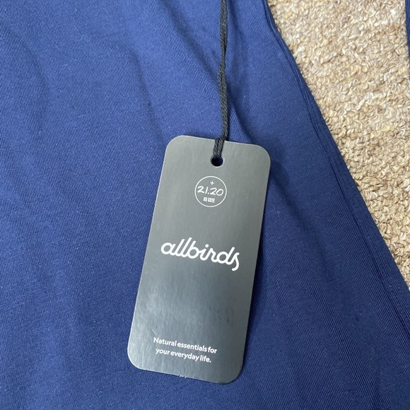 All birds Mens 1/4 zip natural run midlayer tshirt $98 Blue long sleeve Co Logo - Picture 6 of 12